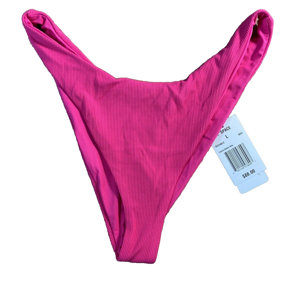 LSpace Cabana Bitsy Bikini Bottom Hot Pink Large NWT RHCNB22 BOU MSRP $88